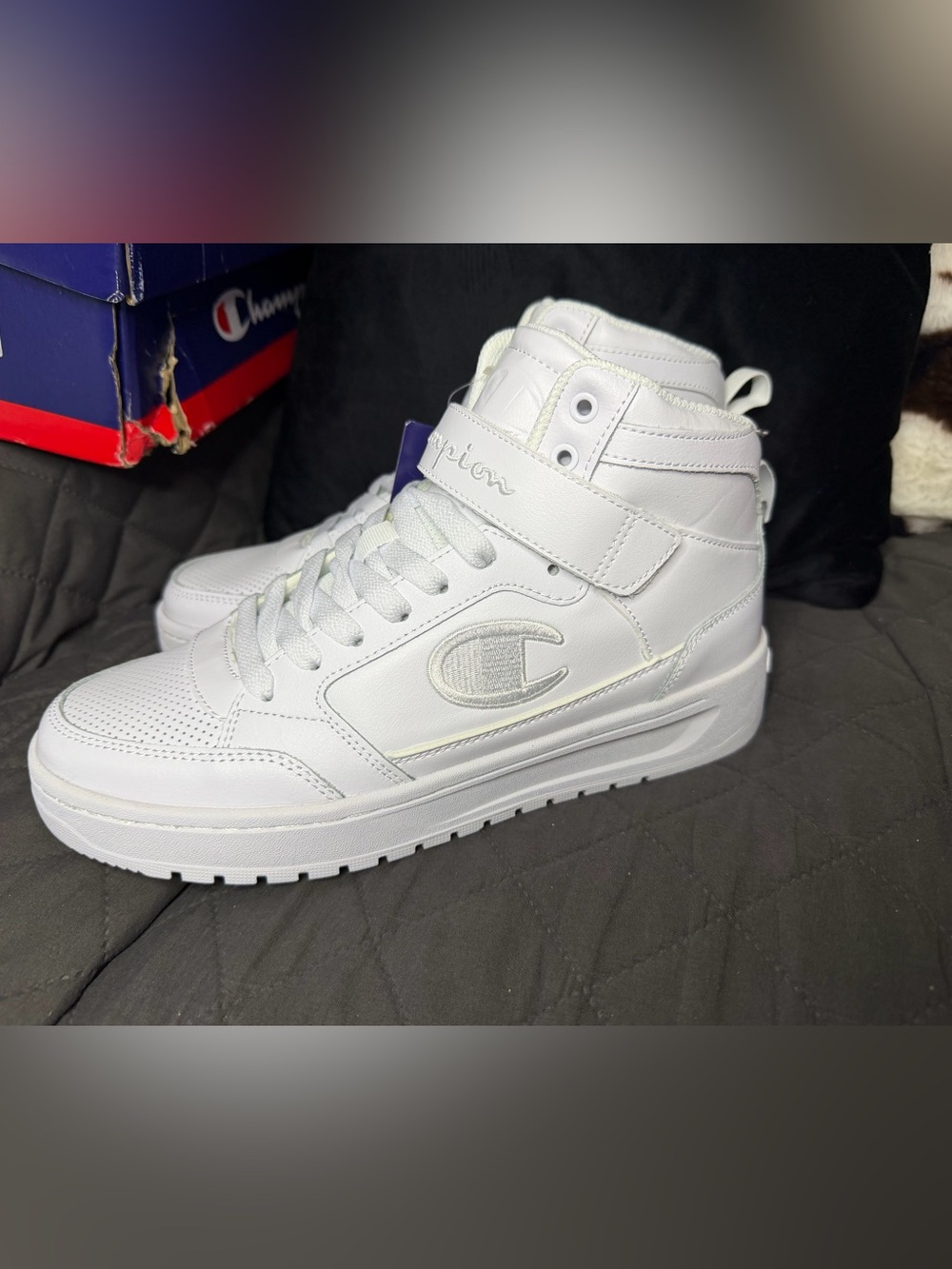 Champion Men's All-White High-Top Sneakers